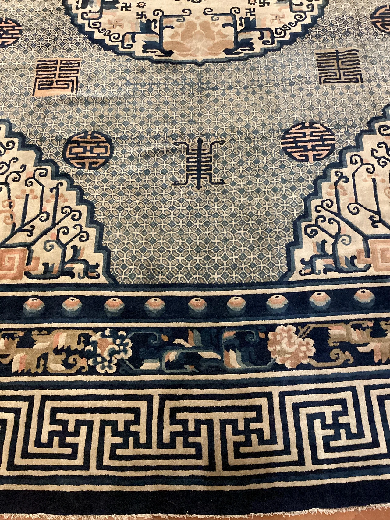 Mongolian hand-knotted wool rug, '800 18