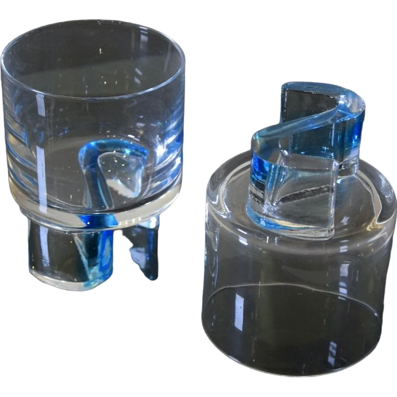 6 Stained glass tumblers in the style of Joe Colombo, 1970s 8