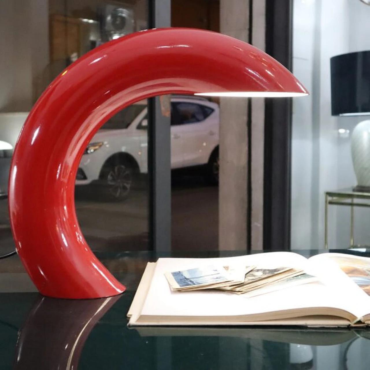 Sculptural aluminium table lamp by Alfredo Bianchi, 1970s 2