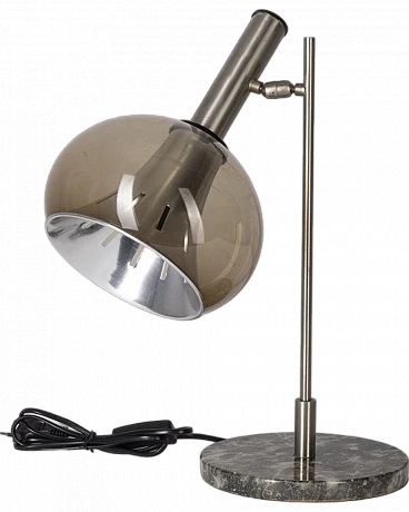 Lampada da tavolo in marmo e vetro acrilico di Lamter Milano, anni '50