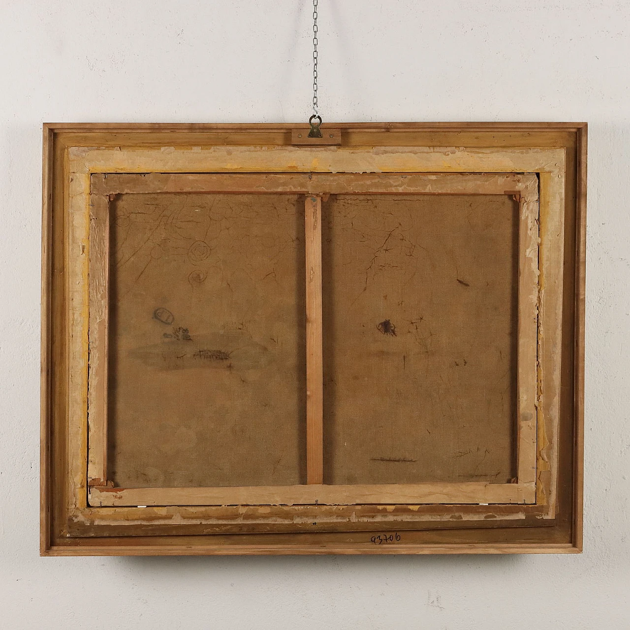 Paesaggio di campagna con figure, olio su tela, '800 9