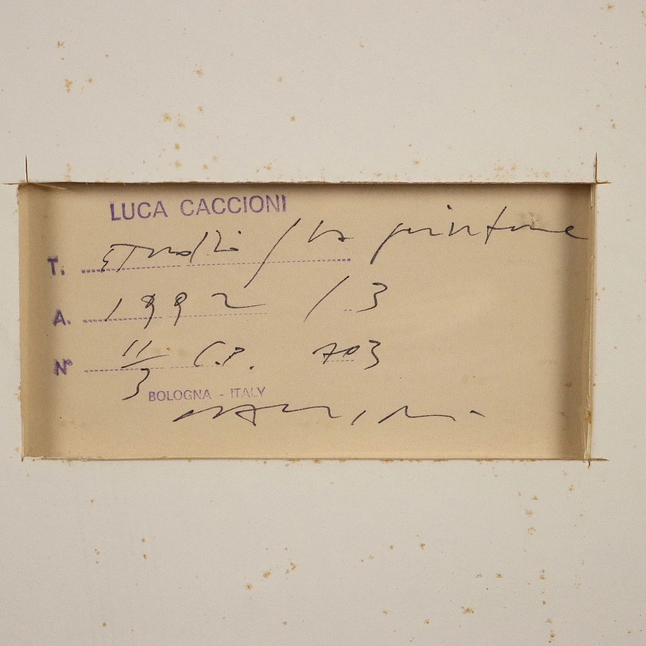 Luca Caccioni, Studio, tecnica mista su carta, 1992 10