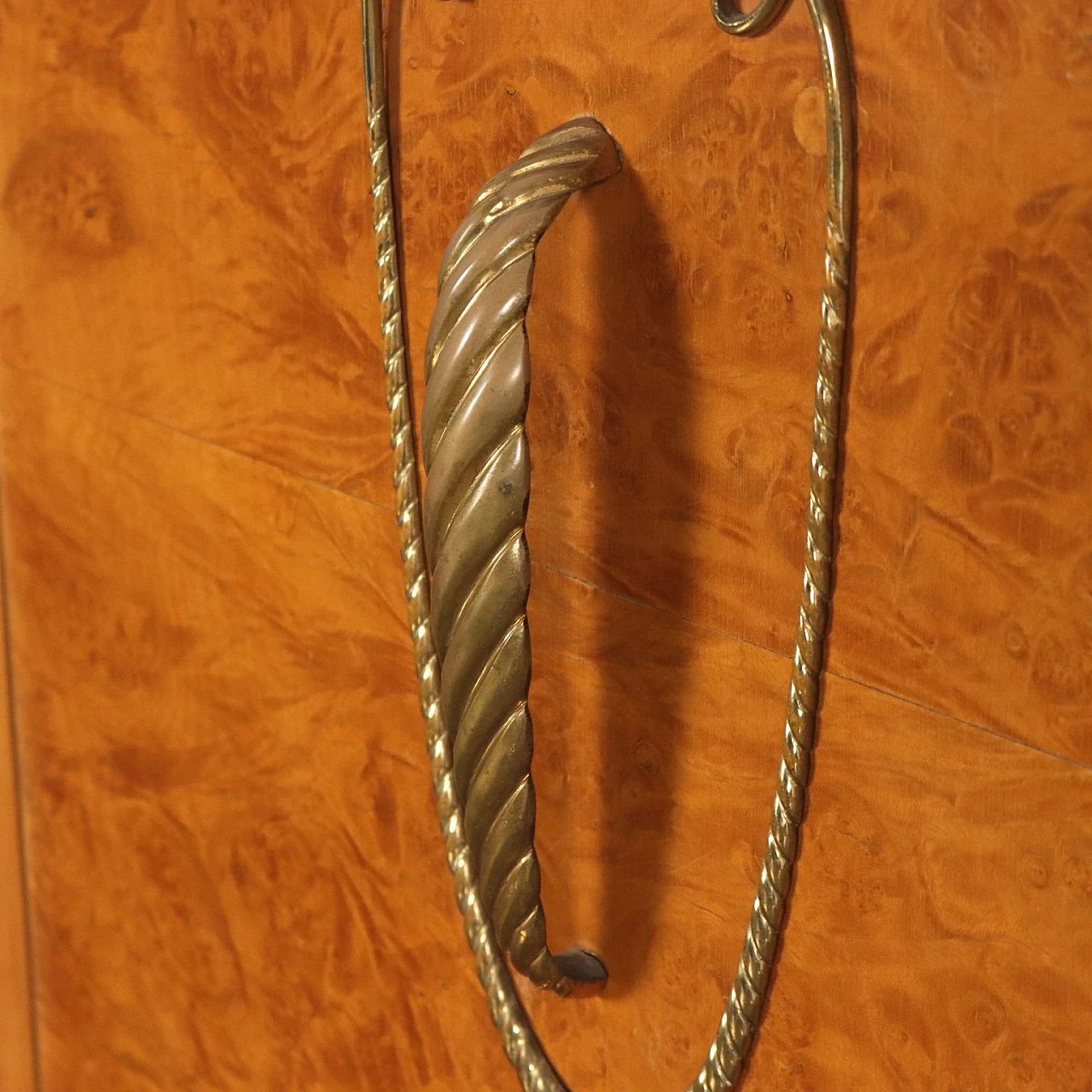 Wardrobe veneered in briarwood with brass handles, 1930s 8