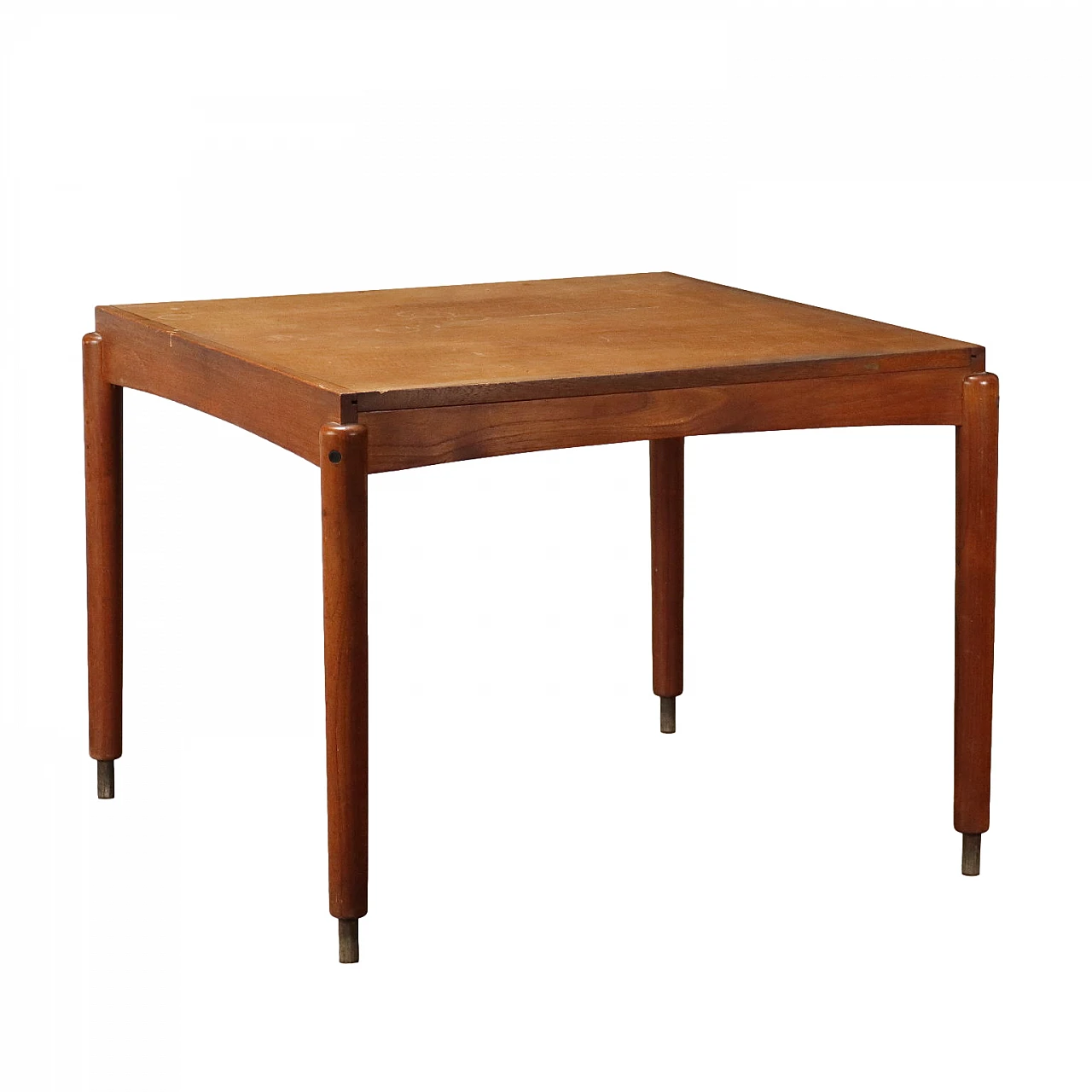 Tavolo allungabile in legno massello impiallacciato teak, anni '60 1