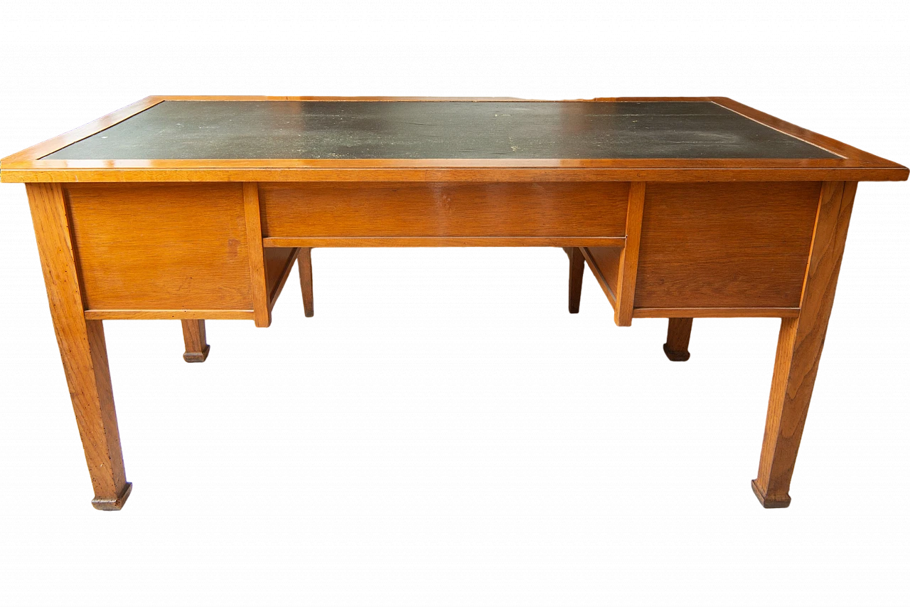 Desk with green leather top, 30's 8