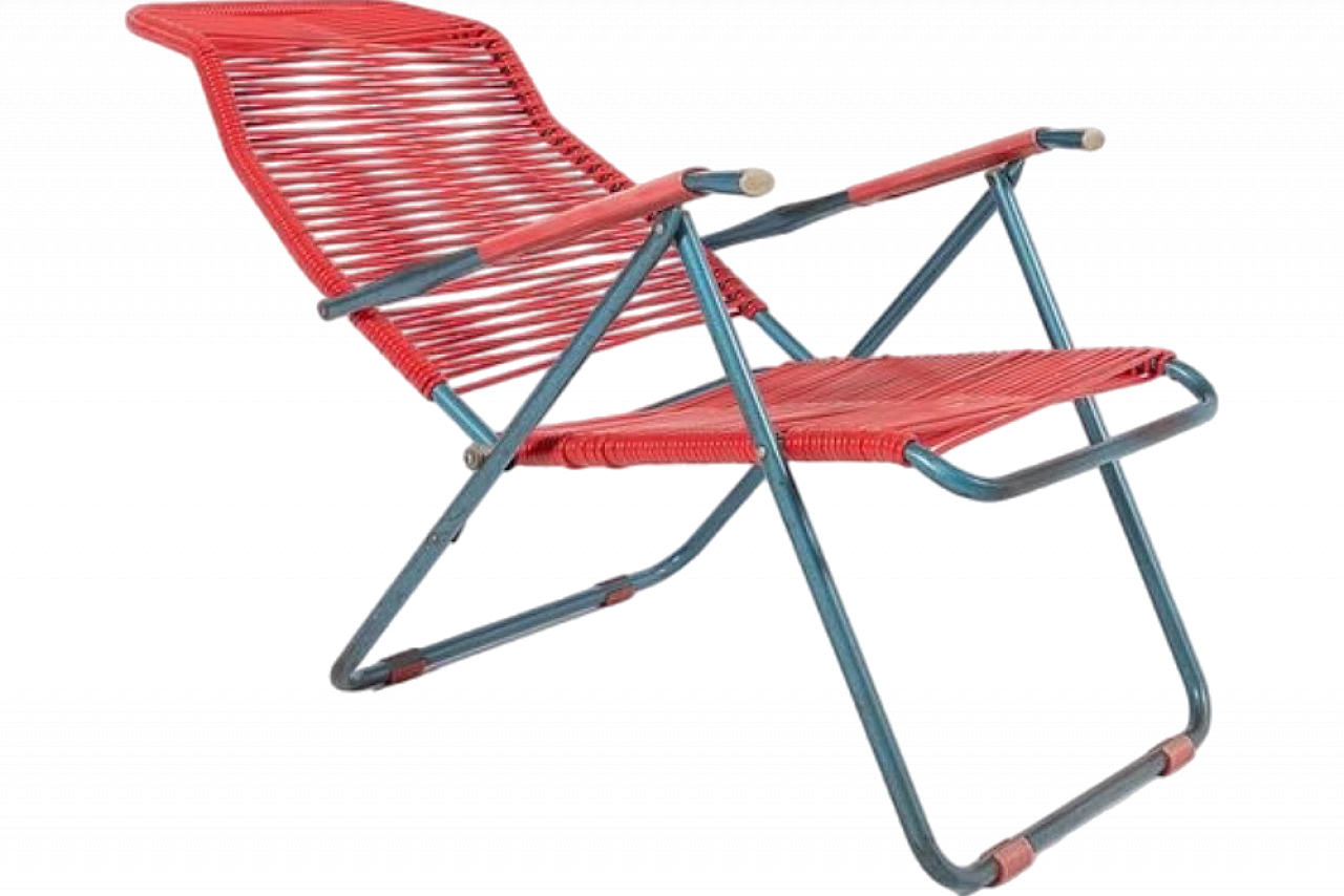 Foldable Spaghetti deck chair by Roberto Gatti, 1960s 13
