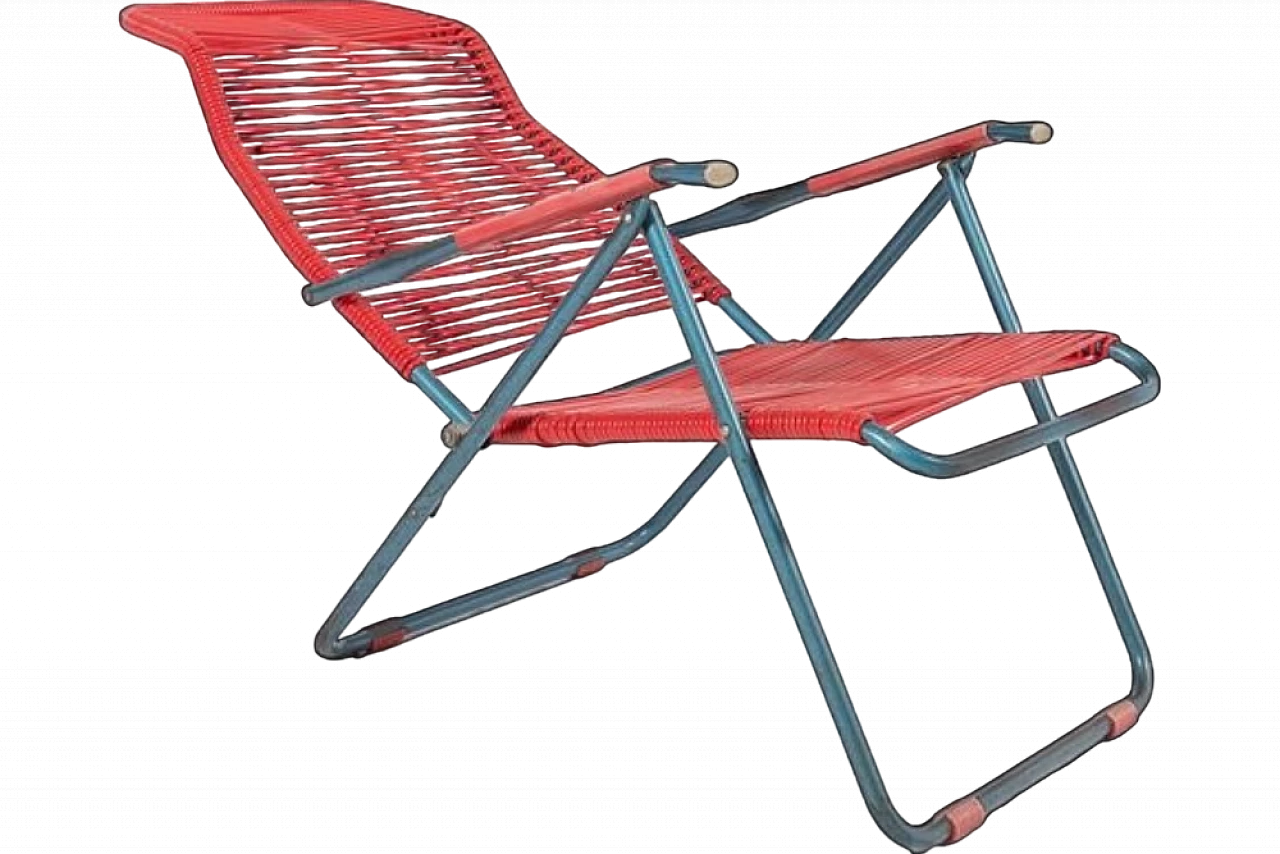 Foldable Spaghetti deck chair by Roberto Gatti, 1960s 14