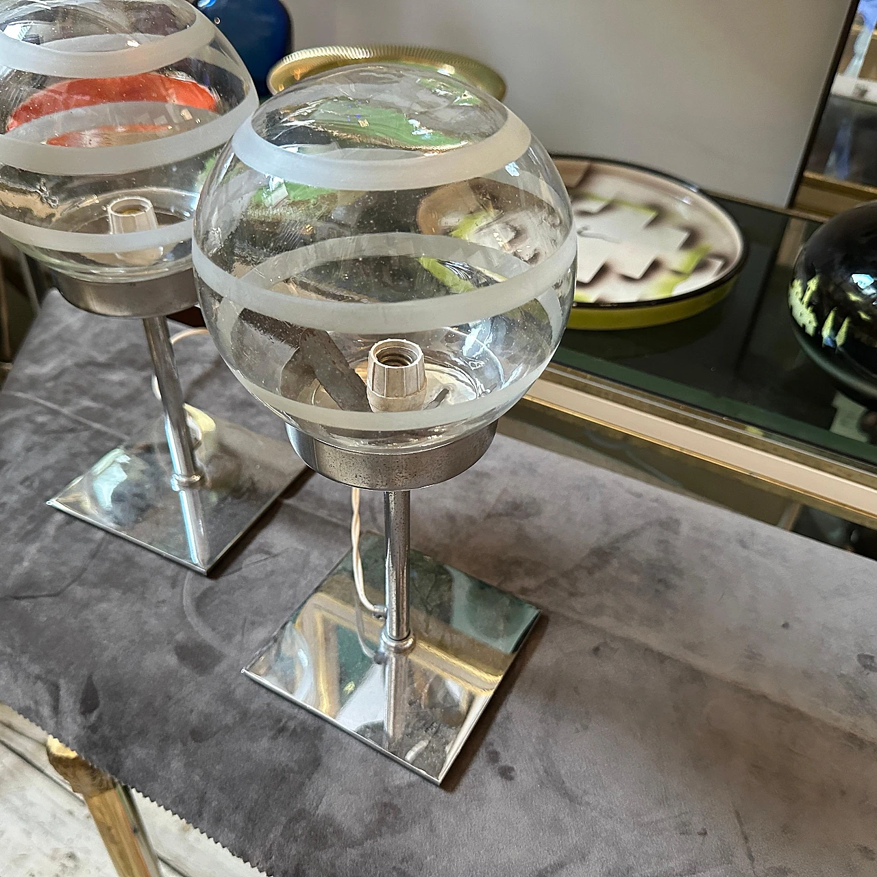 Coppia di lampade in vetro di Murano di Mazzega, anni '70 3