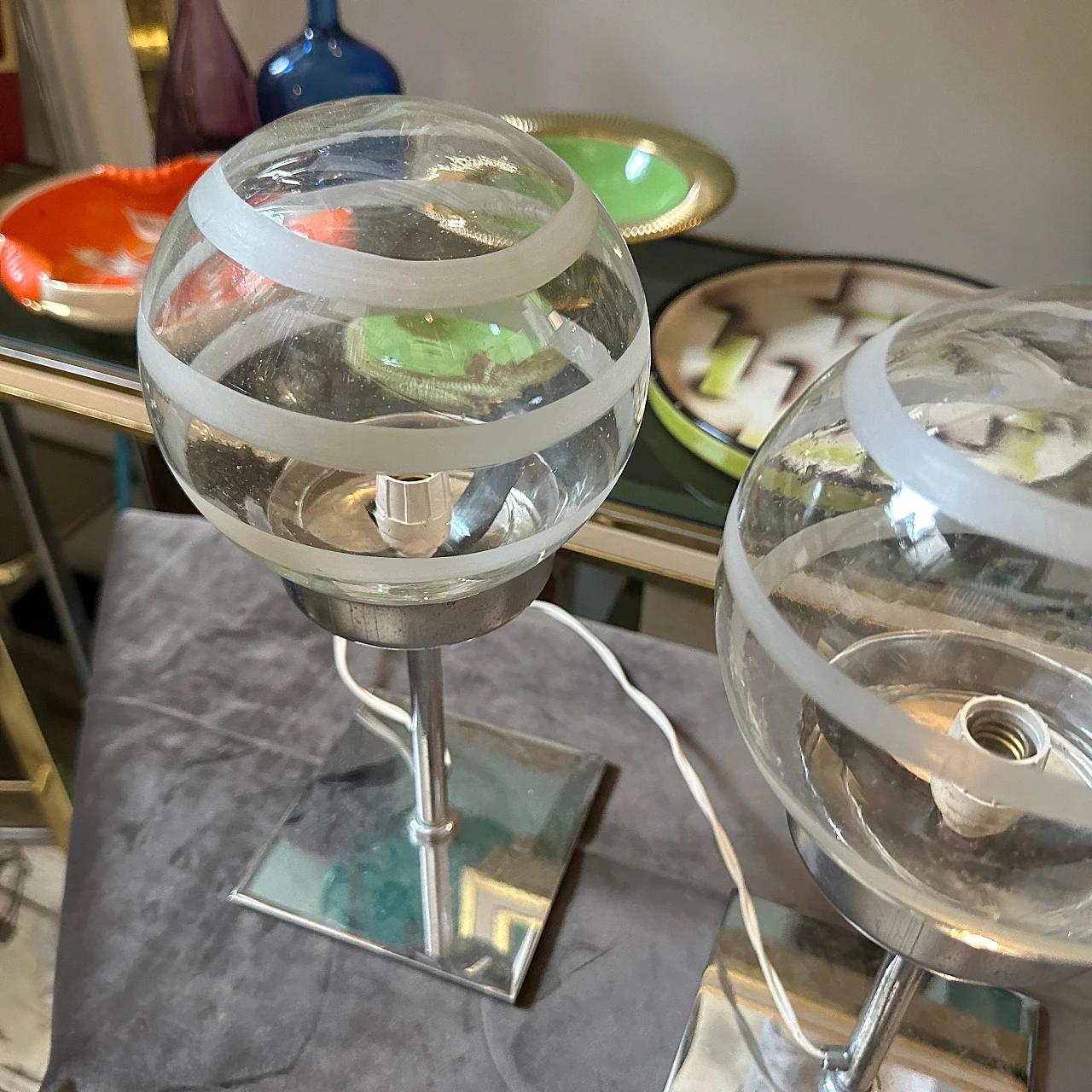 Coppia di lampade in vetro di Murano di Mazzega, anni '70 4