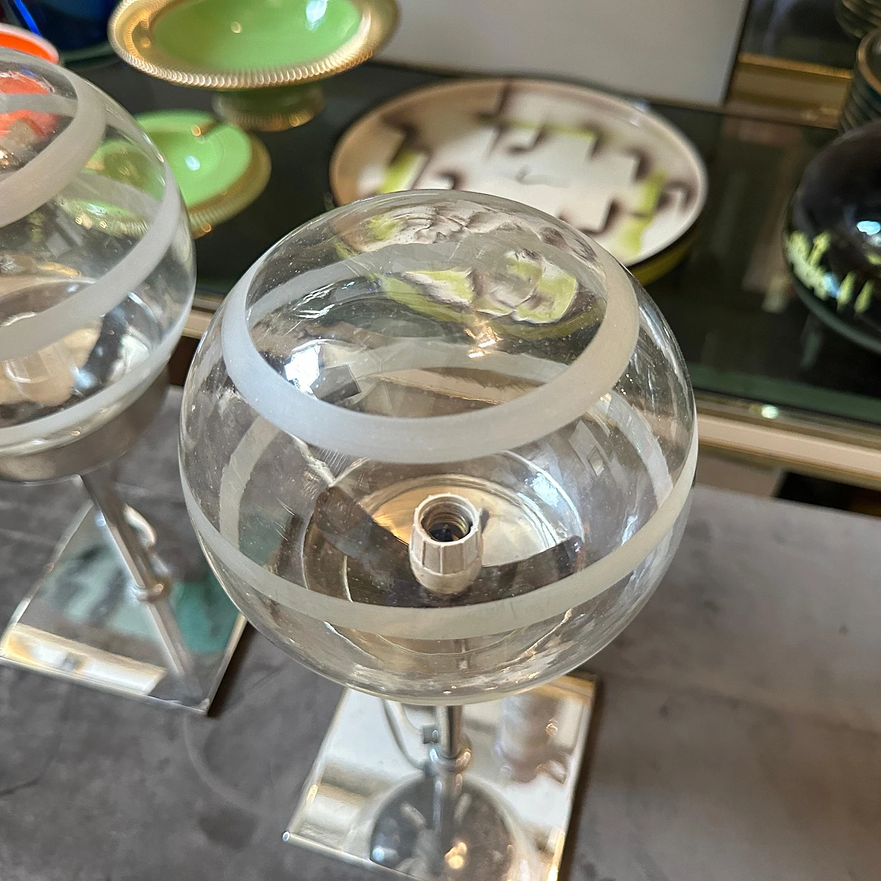 Coppia di lampade in vetro di Murano di Mazzega, anni '70 7