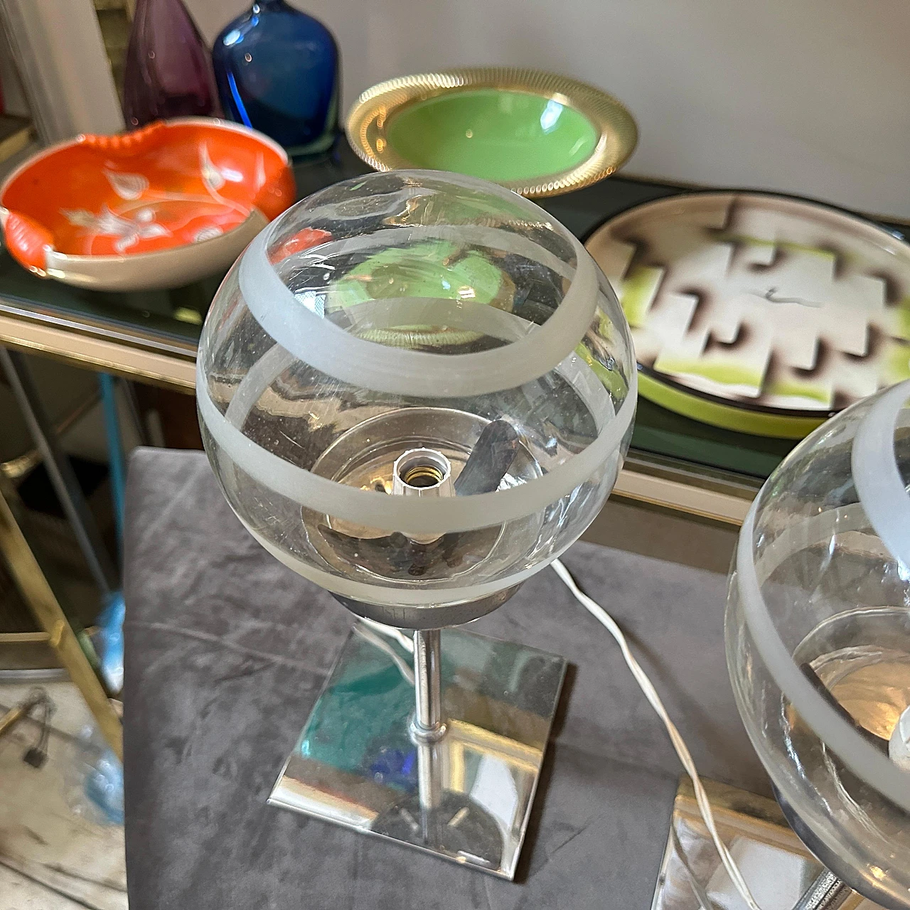 Coppia di lampade in vetro di Murano di Mazzega, anni '70 8