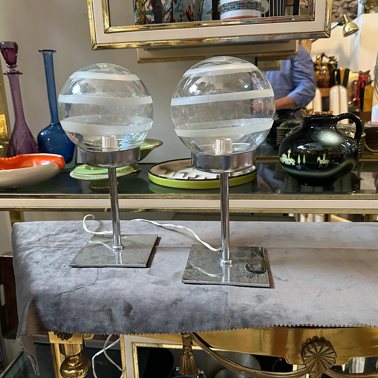 Coppia di lampade in vetro di Murano di Mazzega, anni '70 9