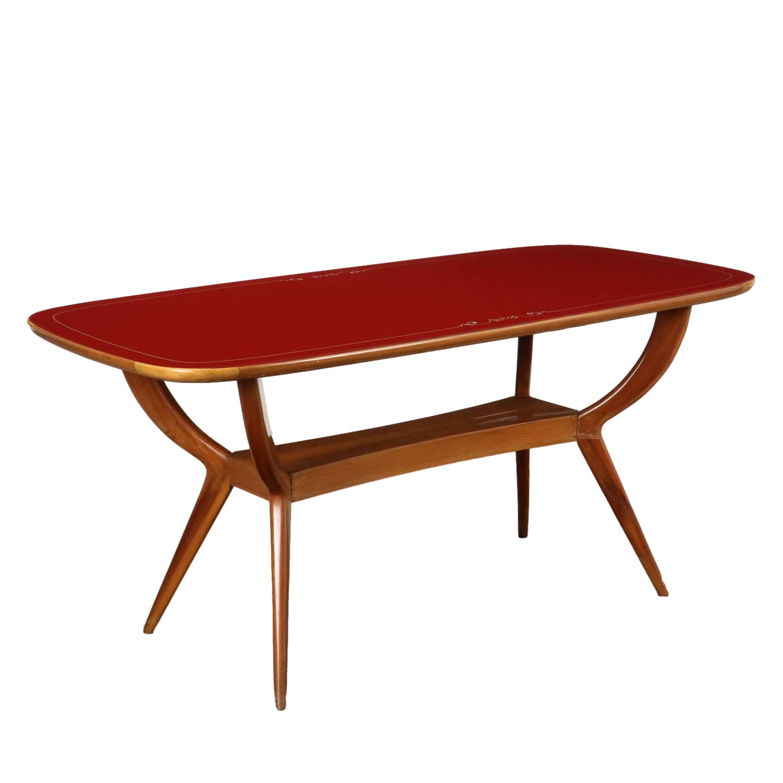 その他 british table and ornamental glass 1956 Table in stained beech and retro-treated glass, 1950s | intOndo