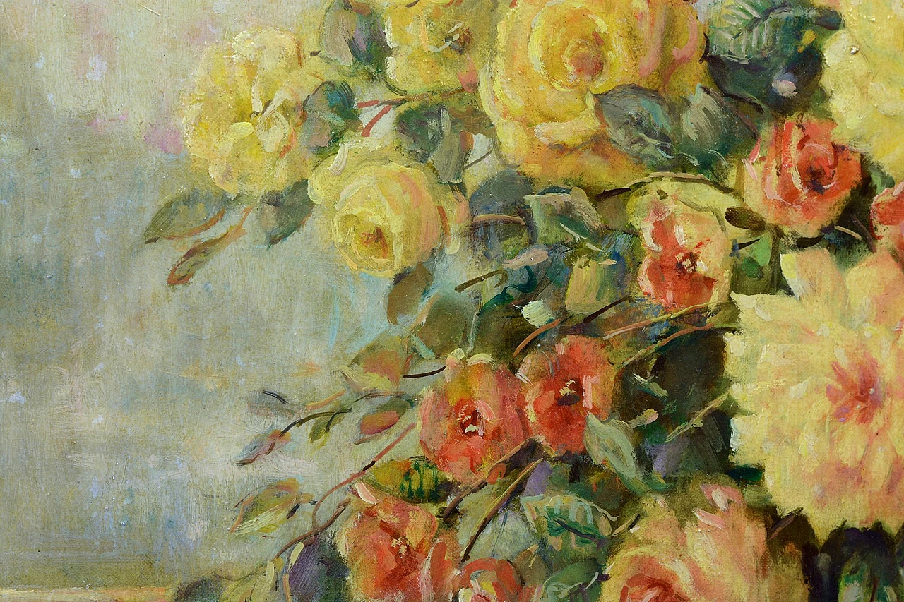 Composizione floreale in un vaso blu di Giovanni Bonetti, anni '80 4