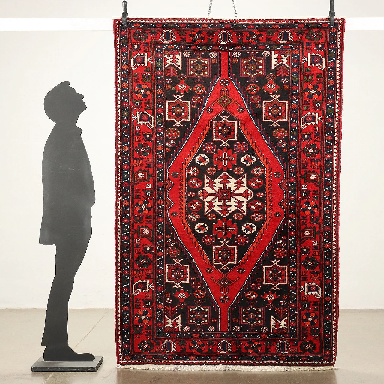 Rudbar red rug in cotton and wool 2