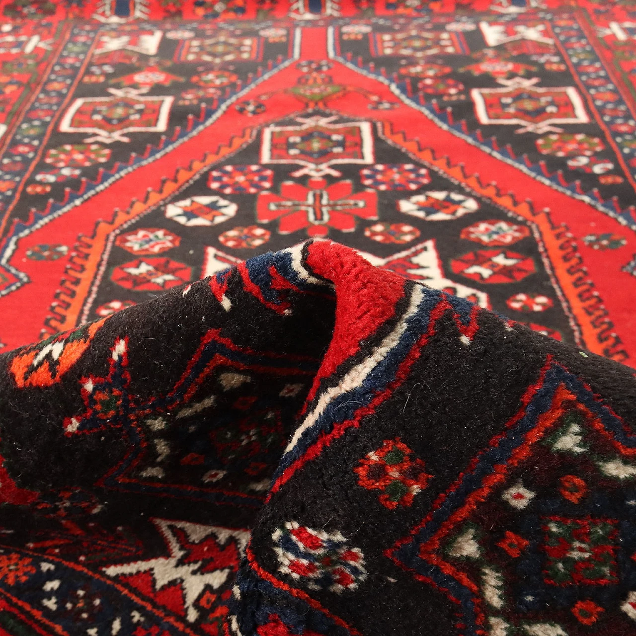 Rudbar red rug in cotton and wool 10