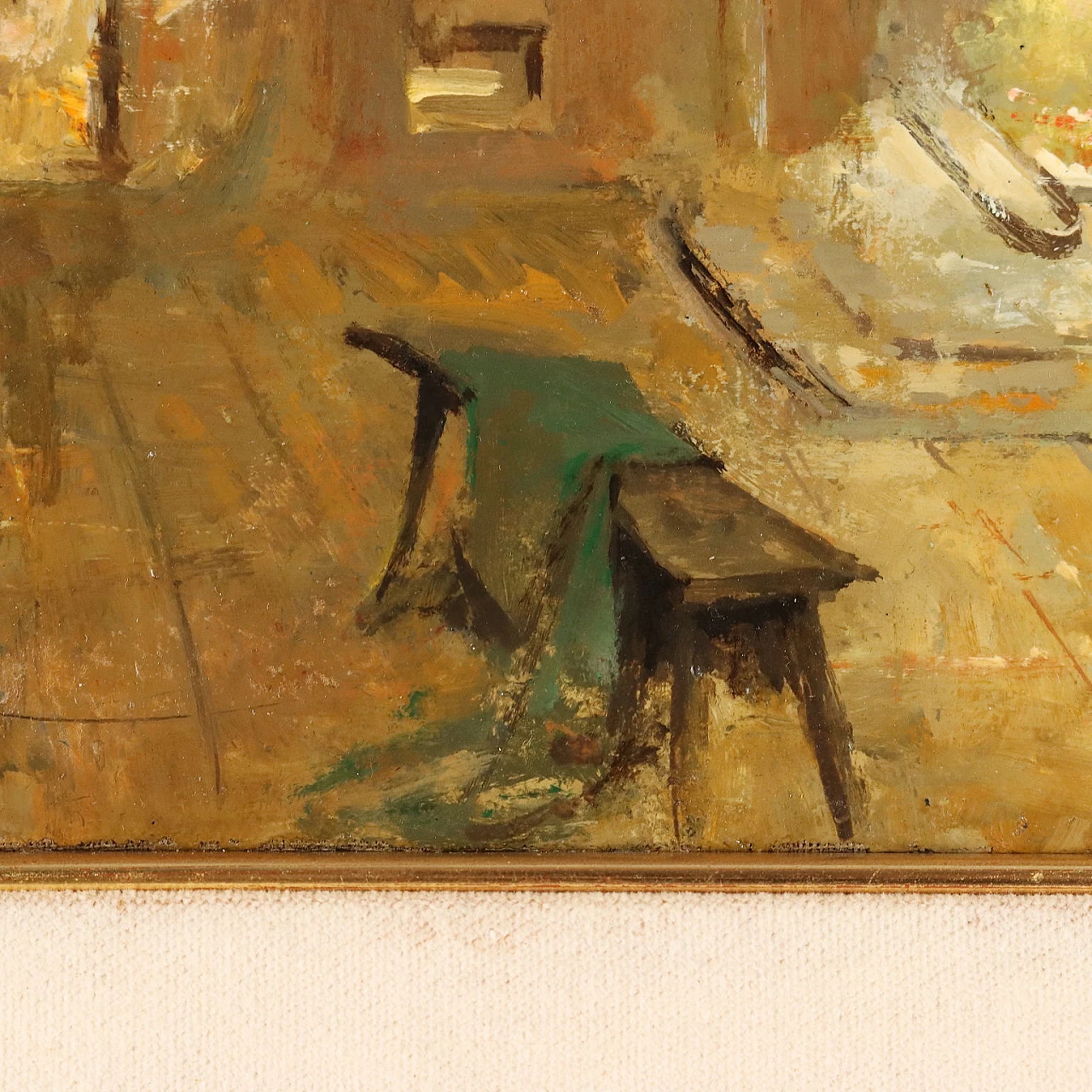 Scena d'interno con figure, olio su tela 7