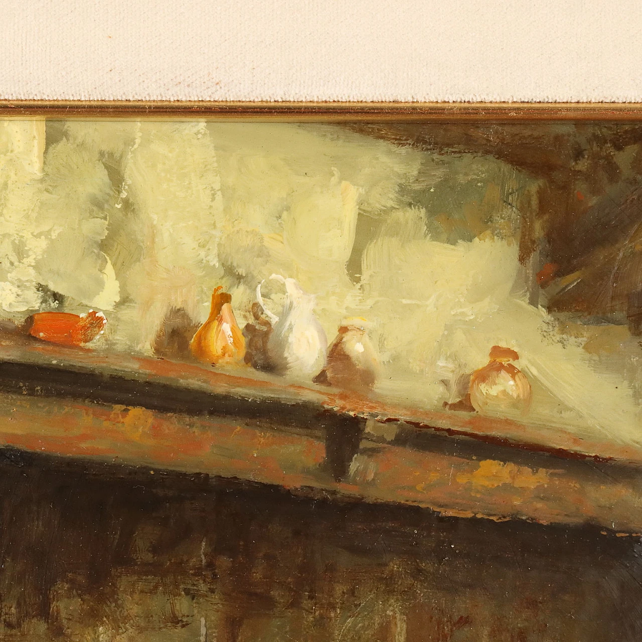 Scena d'interno con figure, olio su tela 8