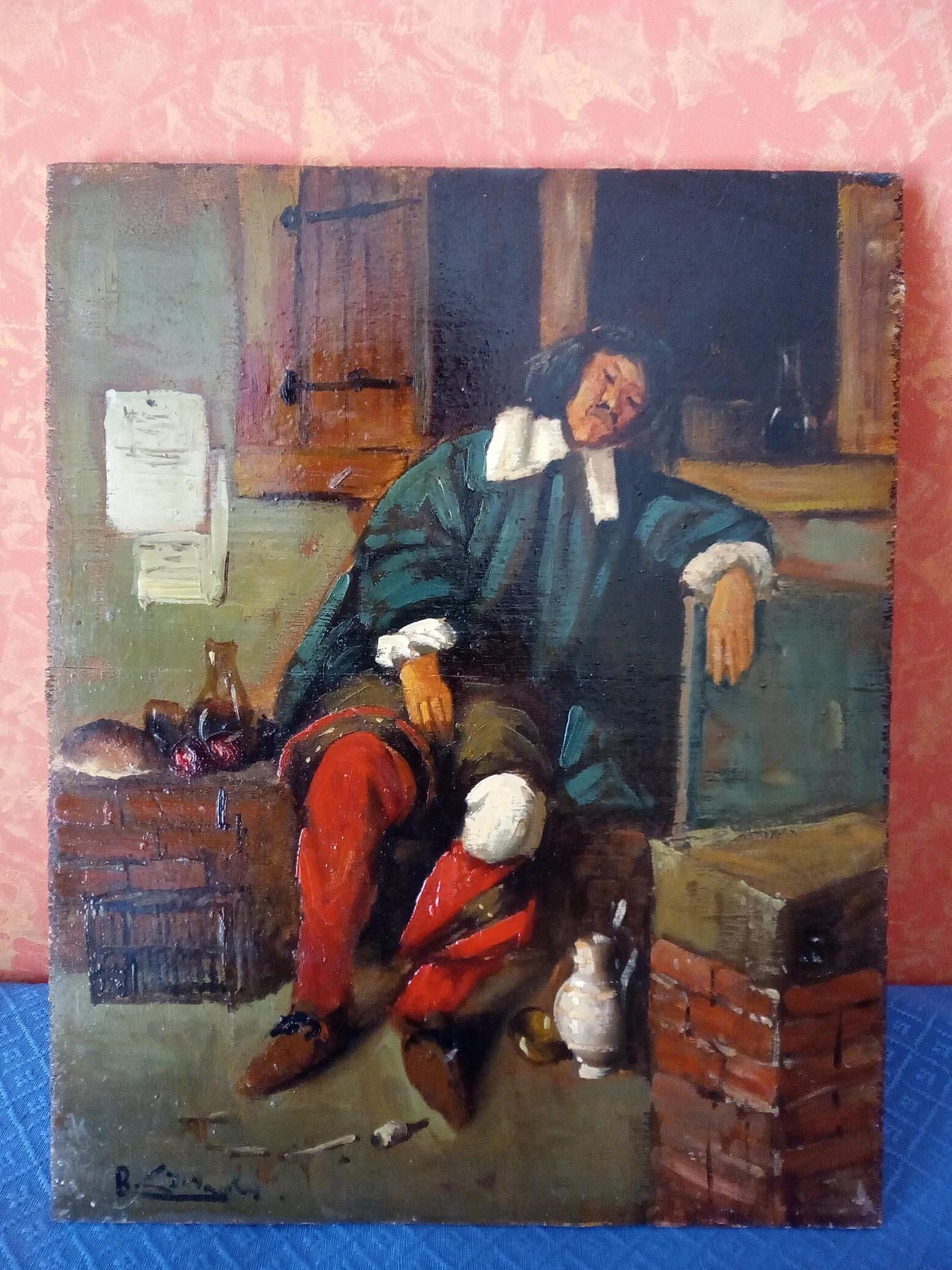 Dipinto ad olio su tavola di legno, '800 1