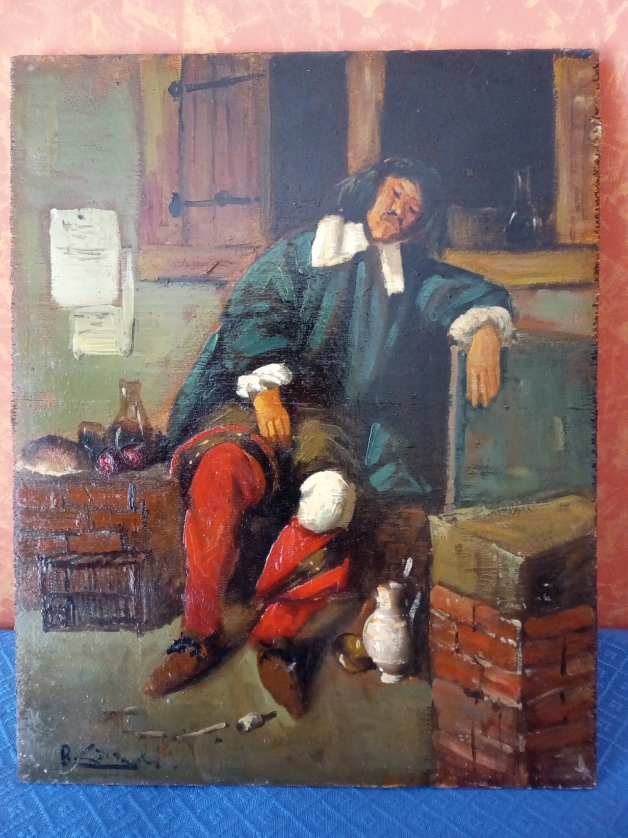 Dipinto ad olio su tavola di legno, '800 3