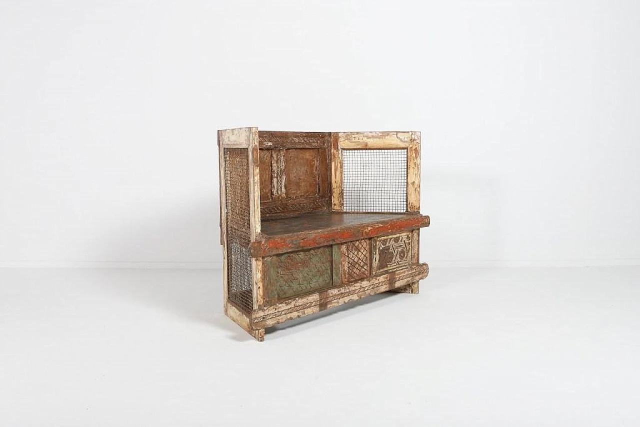 Wooden recycled bench, late 20th century 4