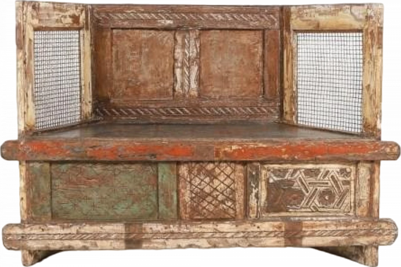 Wooden recycled bench, late 20th century 12