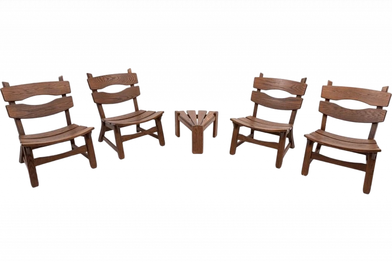 4 Chairs with a table in oak by Dittmann & Co. for Awa, 1970s 14