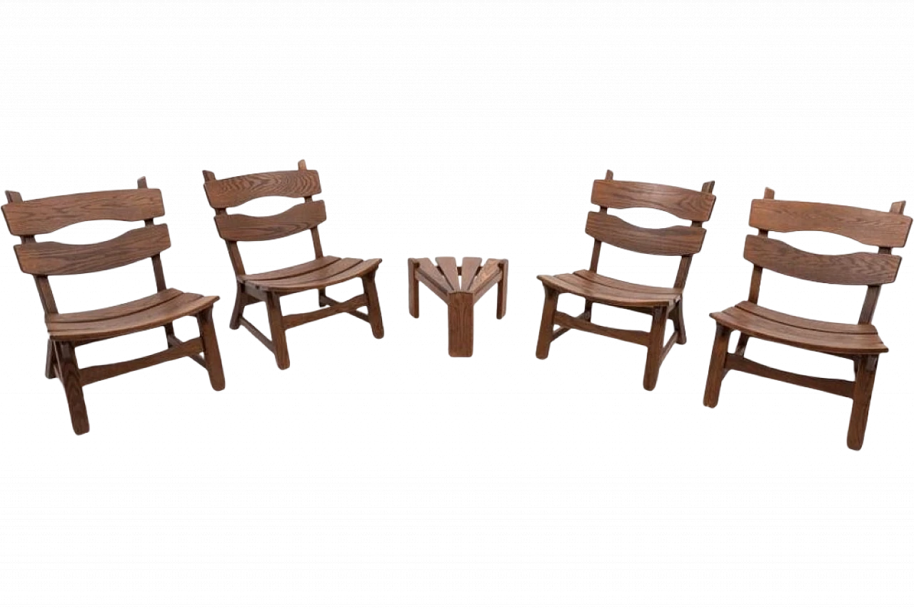 4 Chairs with a table in oak by Dittmann & Co. for Awa, 1970s 15