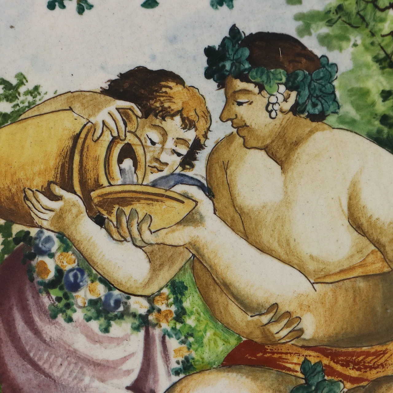 Piatto in maiolica policroma di Manifattura Castelli, '800 4