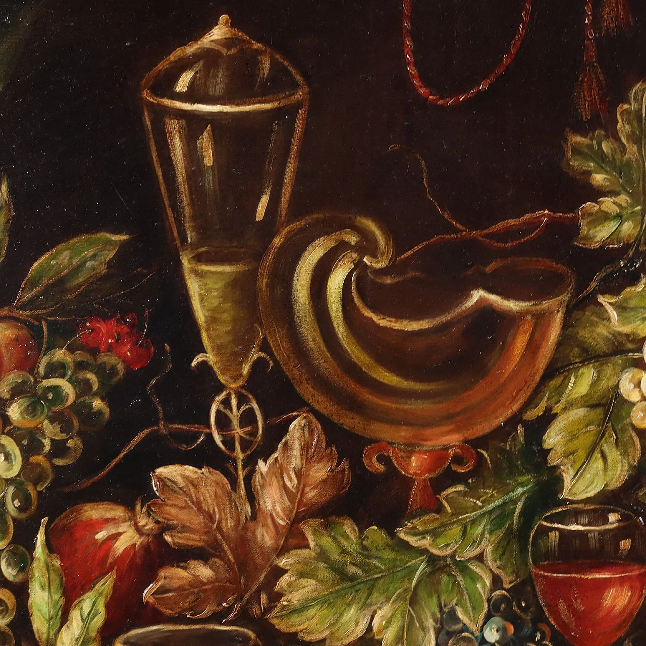 Still life with fruit and tableware, oil on canvas 5