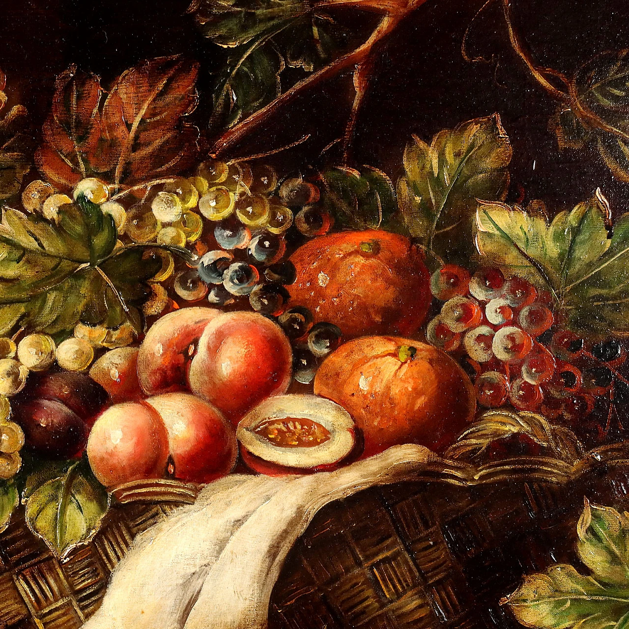 Still life with fruit and tableware, oil on canvas 7