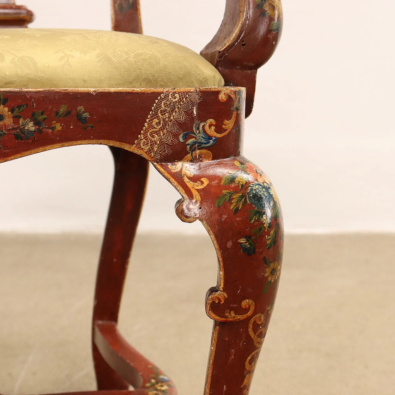 Pair of armchairs and a baroque-style chair, mid-19th century 6