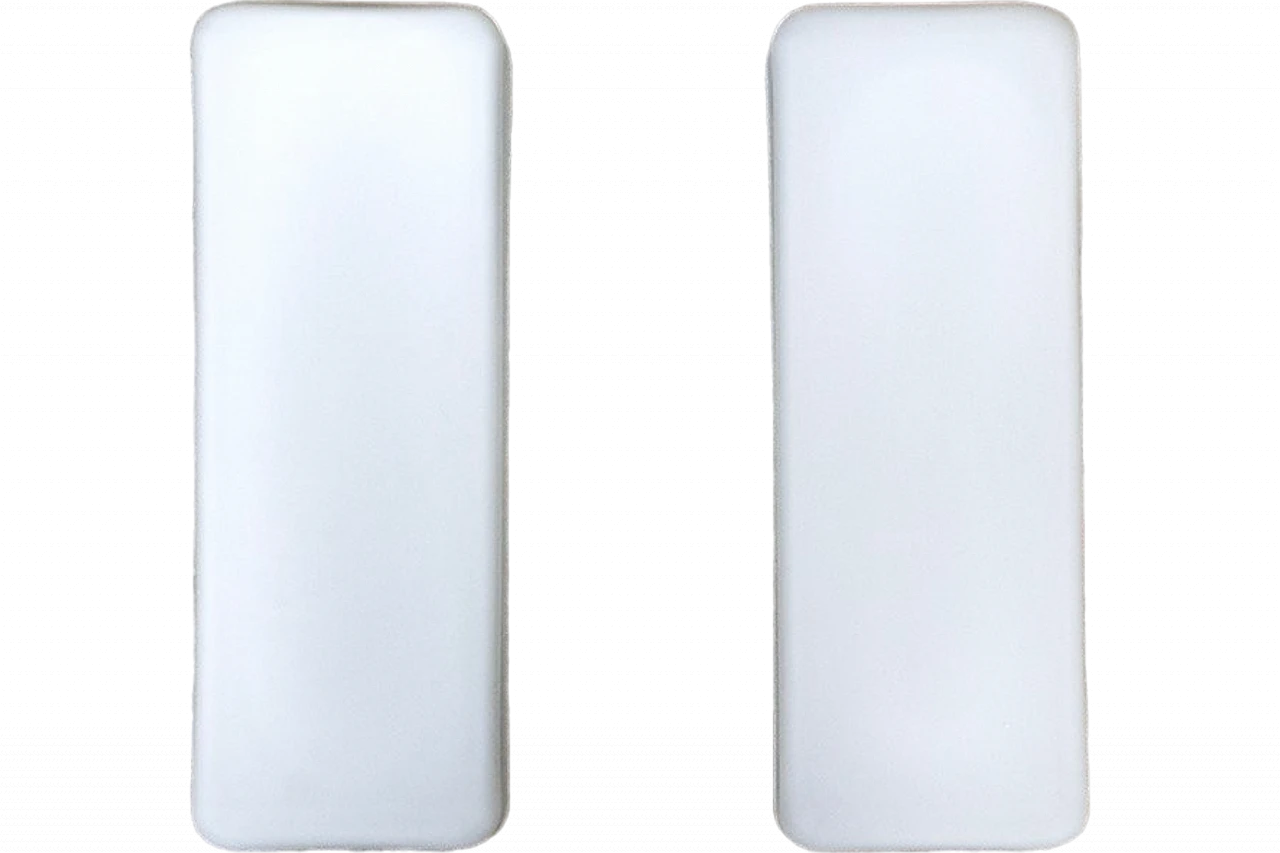 Coppia di lampade da parete in vetro opalino, anni '50 4