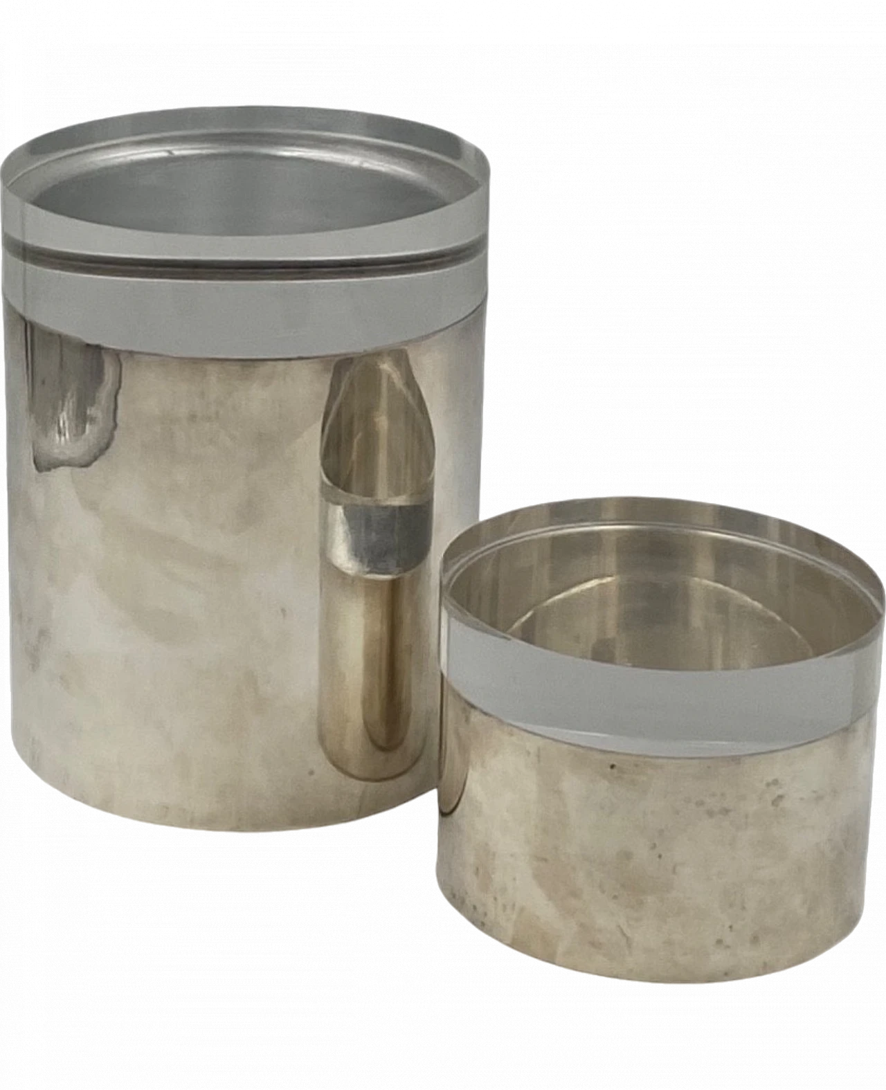 Pair of lucite and silver-plated boxes Mellerio Paris, 70s 14