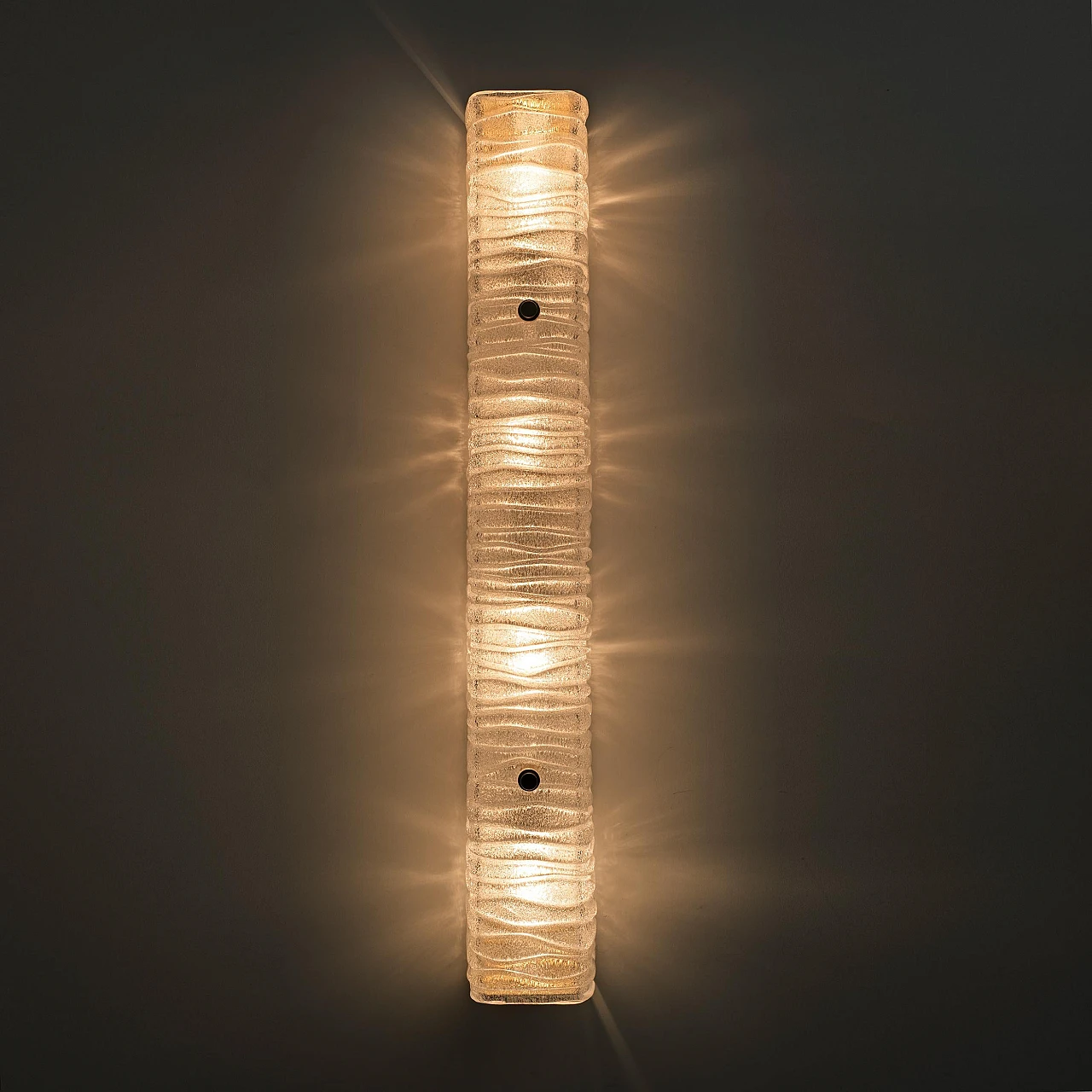 Pair of brass and textured Murano glass sconces, 2000s 6