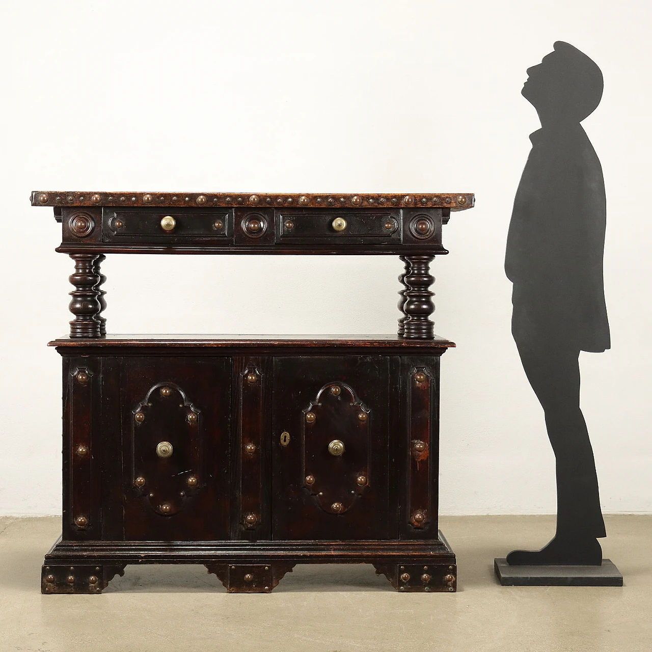 Walnut sideboard with removable riser and shelf feet 2