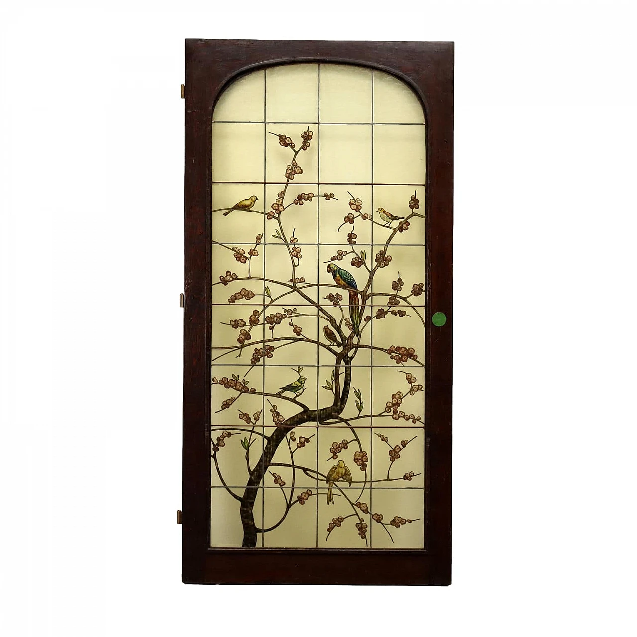 Porta vetrata Liberty in abete Douglas tinto, inizio '900 1