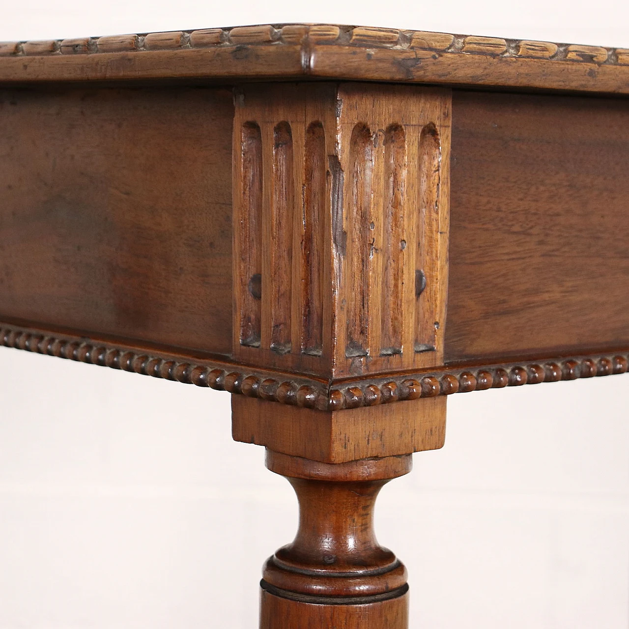 Neoclassical walnut console table and pair, 1700s. 10