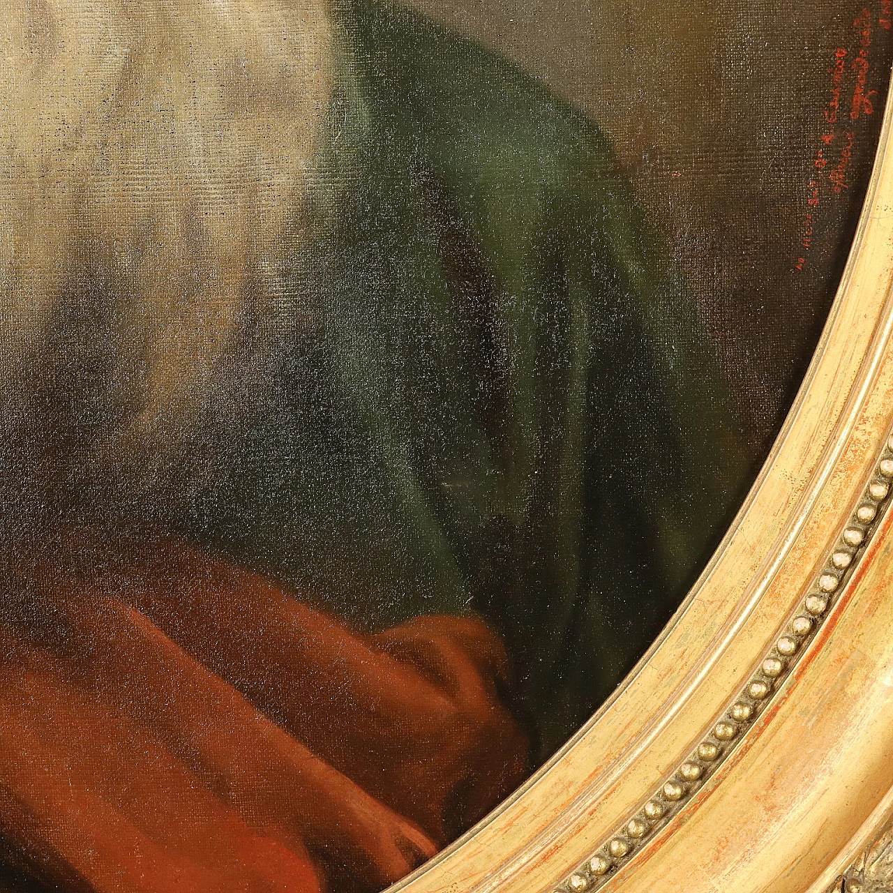 J. M. De Medeiros, Portrait of a philosopher, oil on canvas in oval frame, 1875 5