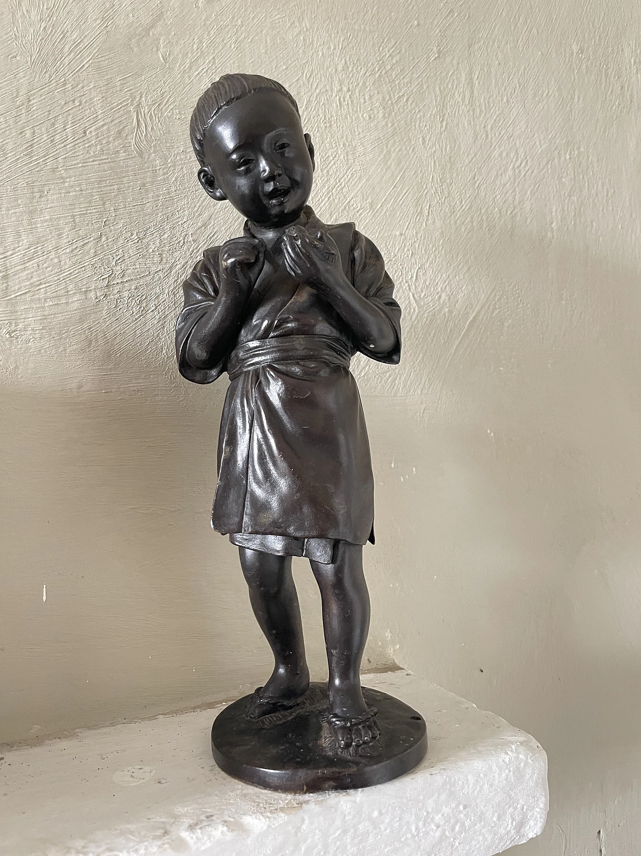 Japanese bronze statue, late 20th century 1