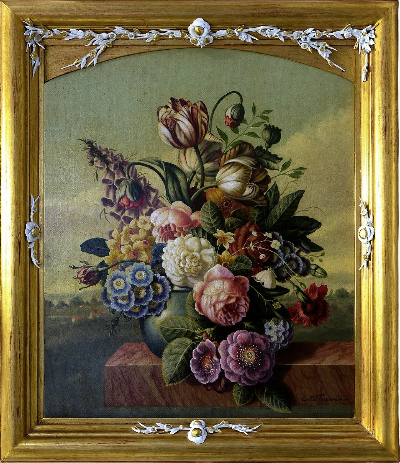 Composizione floreale di Carlo De Tommasi, olio su tela, anni 2000 6