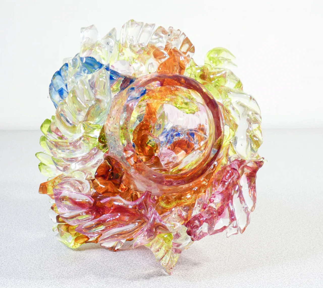 Scultura in vetro soffiato policromo Coral di René Roubiceck, anni '60 4