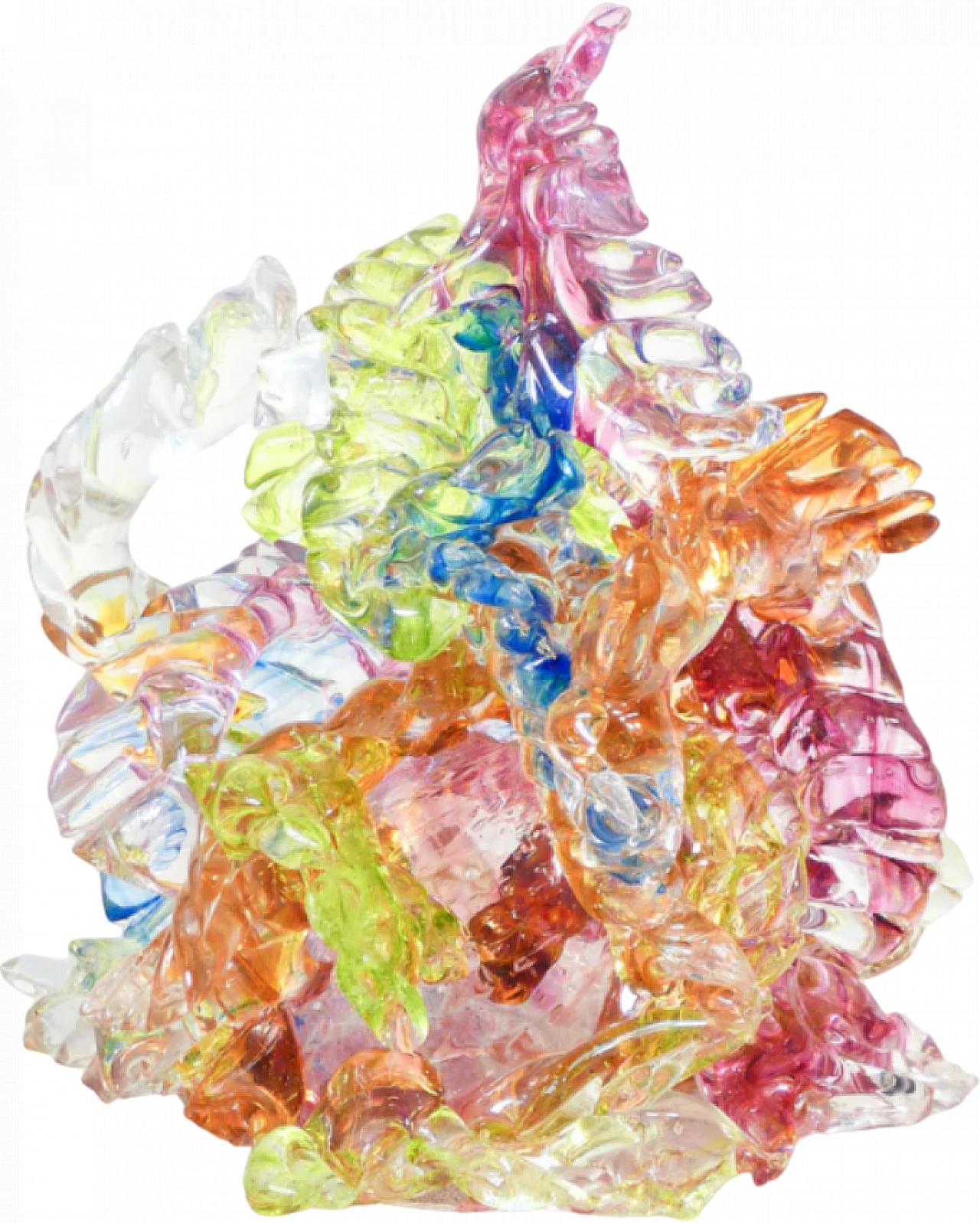 Scultura in vetro soffiato policromo Coral di René Roubiceck, anni '60 7