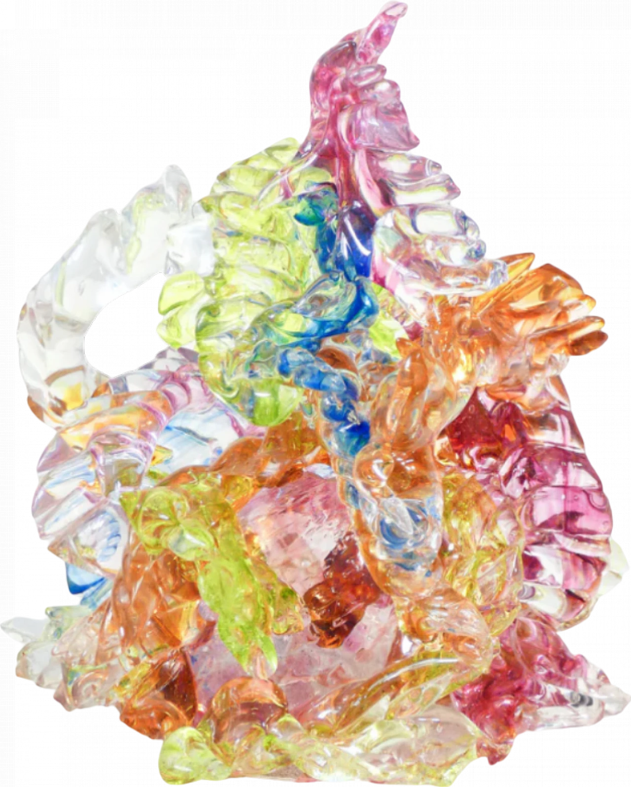 Scultura in vetro soffiato policromo Coral di René Roubiceck, anni '60 8