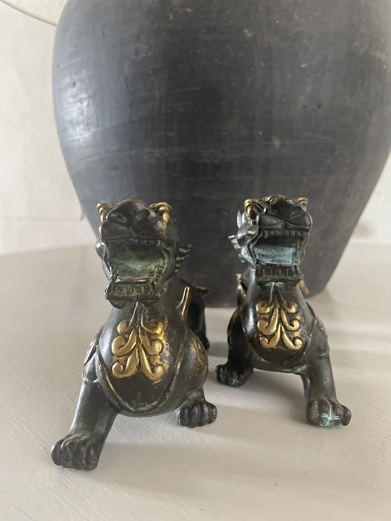 Bronze pair of dragons, 19th century 3