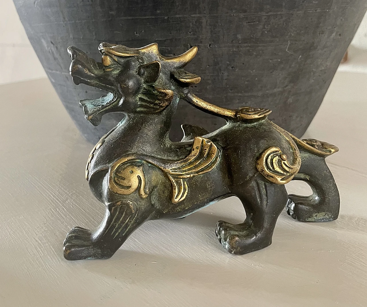 Bronze pair of dragons, 19th century 7