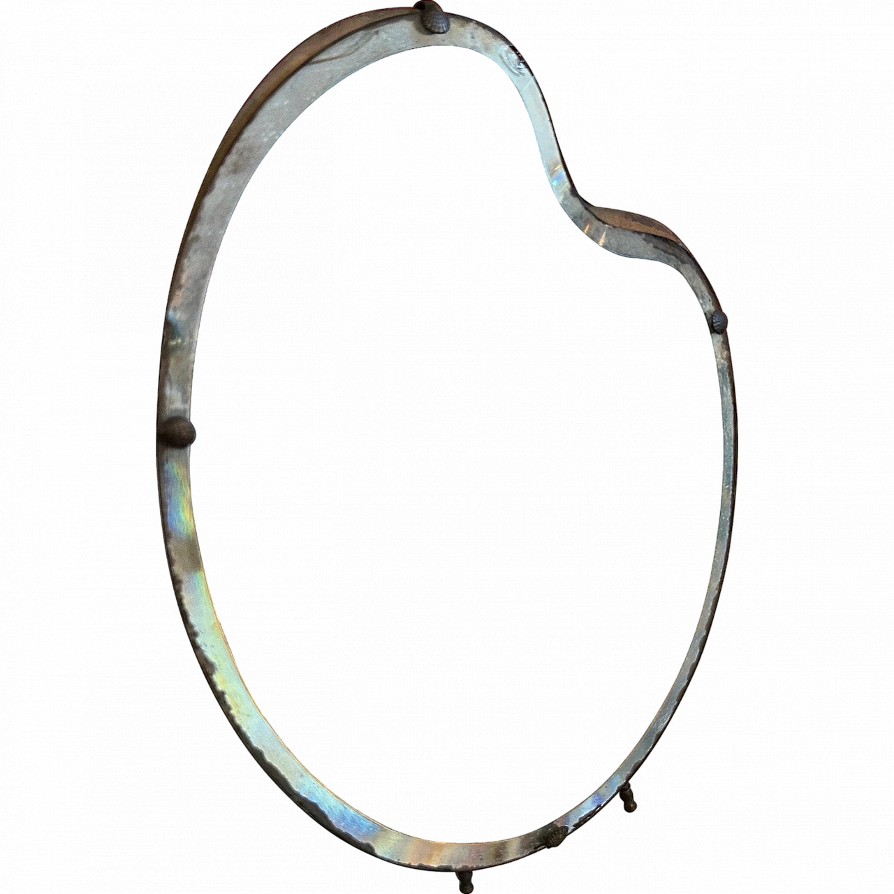 Wood and glass palette table mirror By L. Fontana, 1930s 11