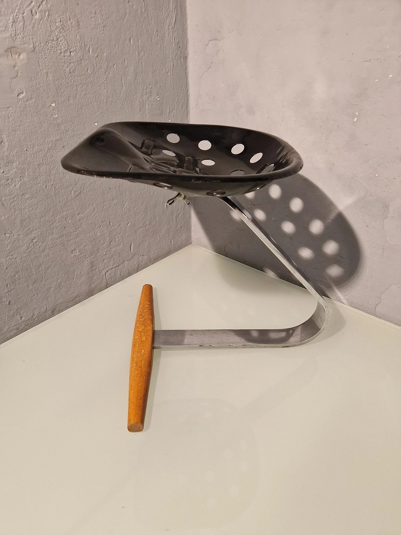 Black Mezzadro stool by Achille Castiglioni for Zanotta, 1980s 1