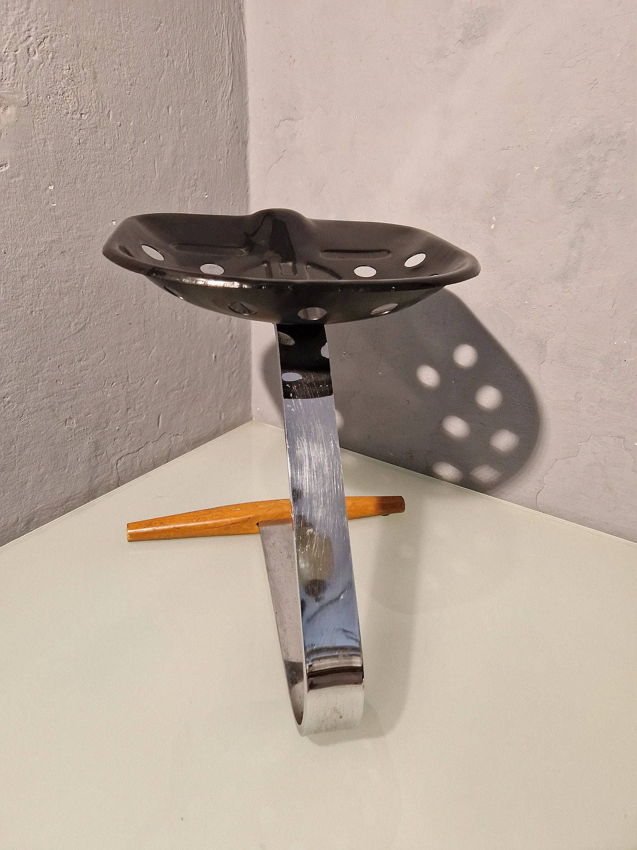 Black Mezzadro stool by Achille Castiglioni for Zanotta, 1980s 2