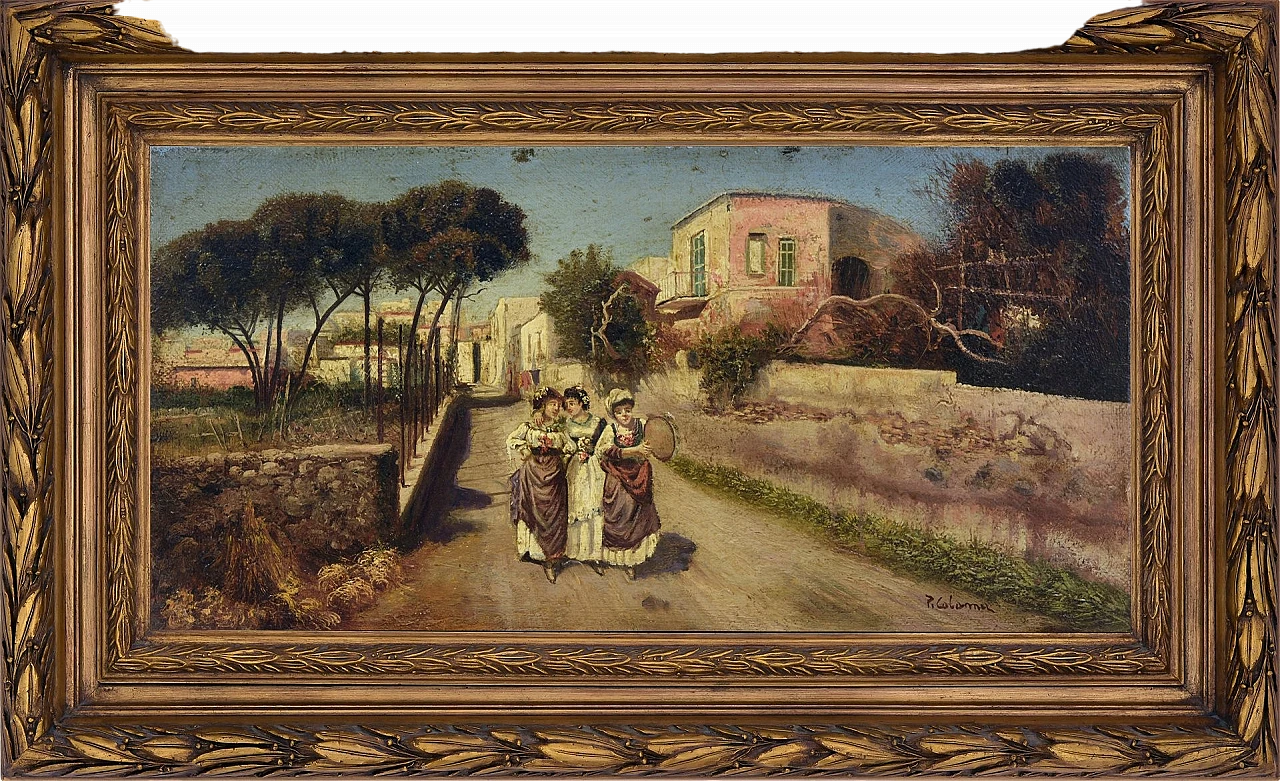 Scena di campagna di Pietro Colonna, olio su tela, anni '90 8